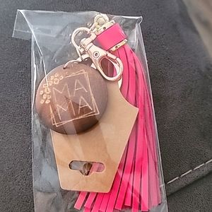 MAMA Pink Tassel Keychain/Clip